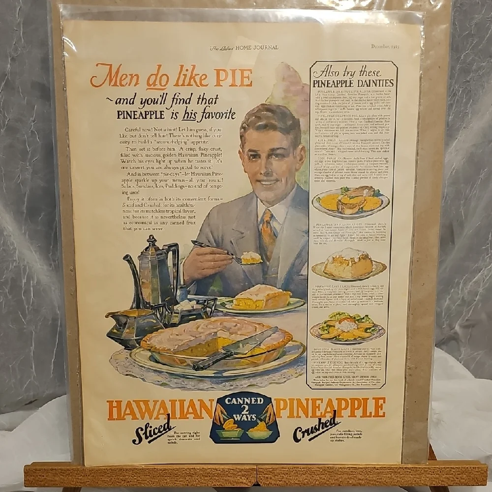 Vintage Hawaiian Canned Pineapple Advertisement 1925